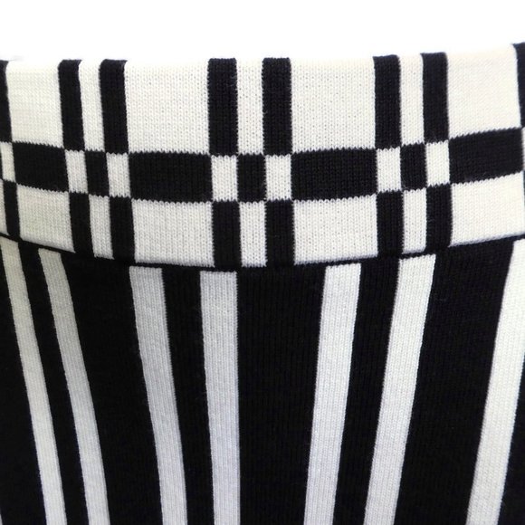 Designer Tanya Taylor Skirt Contrast Stripes ITaLY Stretch Black White L - Picture 4 of 13